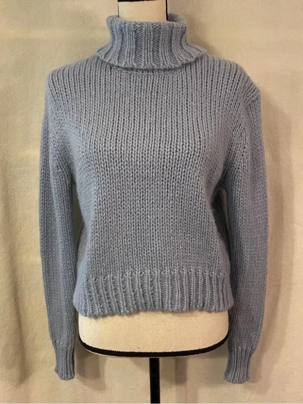 J. Crew powder blue wool alpaca chunky knit turtleneck sweater
